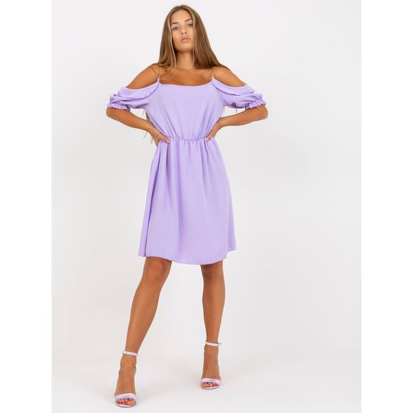 Fashionhunters Light purple one size dress with gold chains