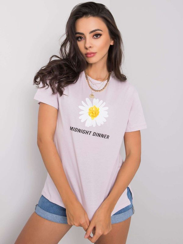 Fashionhunters Liliowy t-shirt z bawełny dla kobiet i #39