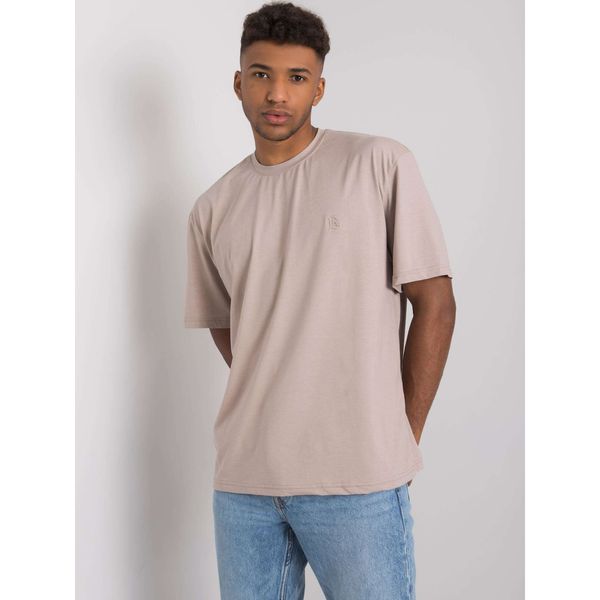 Fashionhunters LIWALI Beige podstawowy t-shirt męski