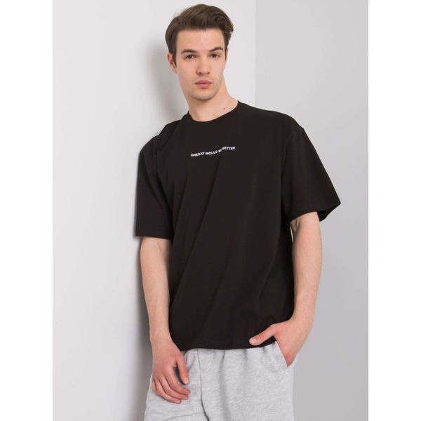 Fashionhunters LIWALI Czarny bawełniany t-shirt męski