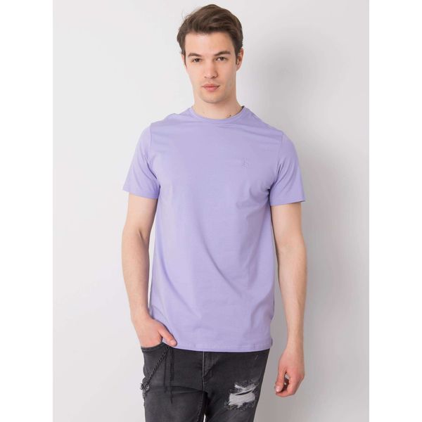 Fashionhunters LIWALI Lilac gładki t-shirt męski