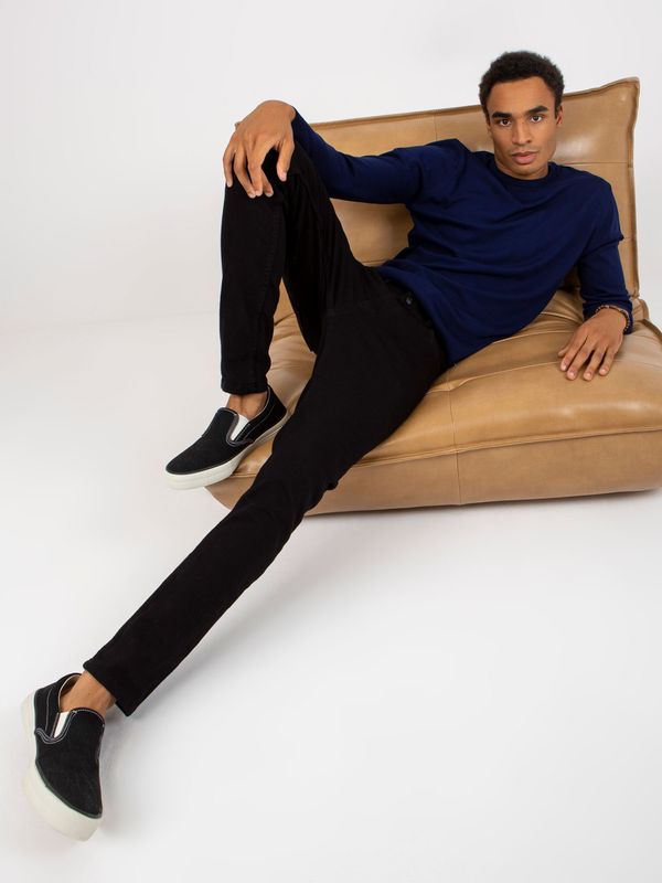 Fashionhunters Men's black denim trousers
