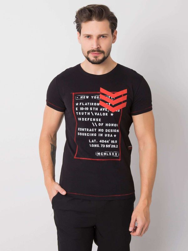 Fashionhunters Men's black T-shirt with print