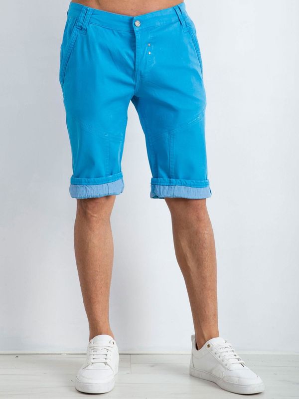 Fashionhunters Men's Blue Cotton Shorts