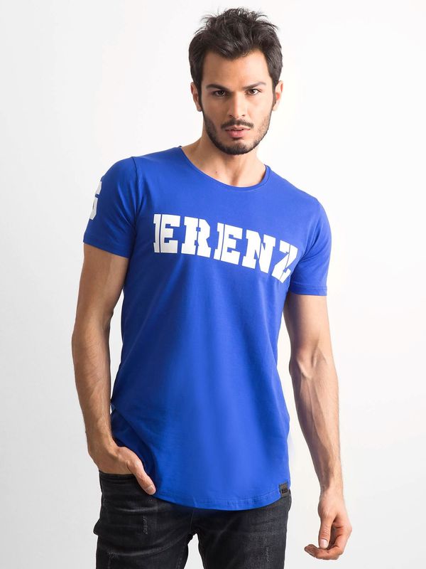 Fashionhunters Men's blue T-shirt with inscription