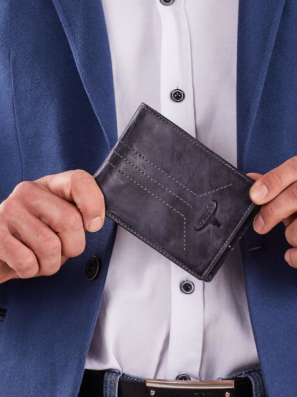 Fashionhunters Men's dark blue leather wallet