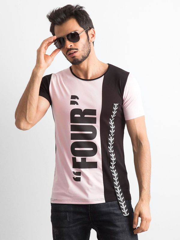 Fashionhunters Men's Pink Cotton T-shirt