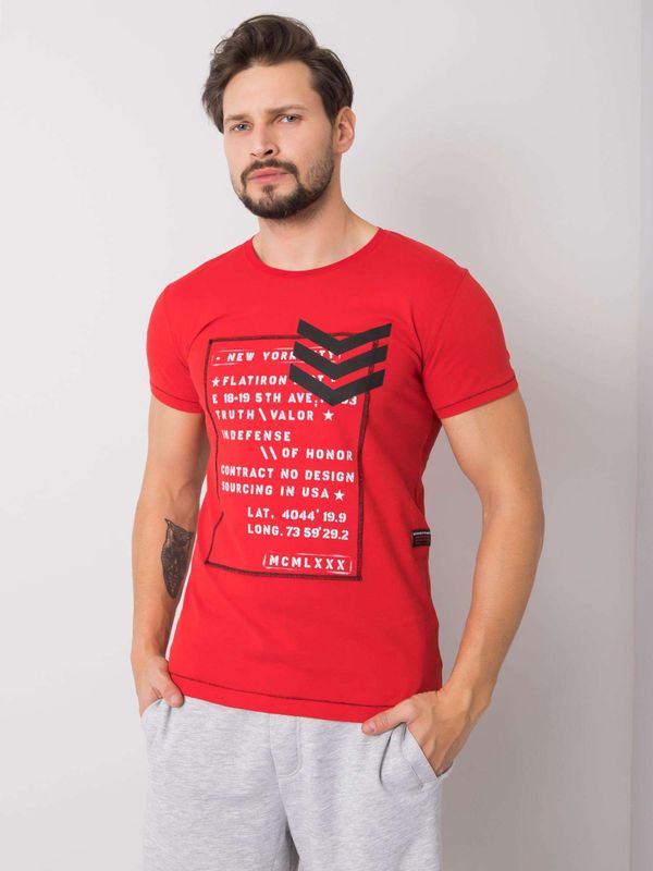 Fashionhunters Men's red T-shirt with print