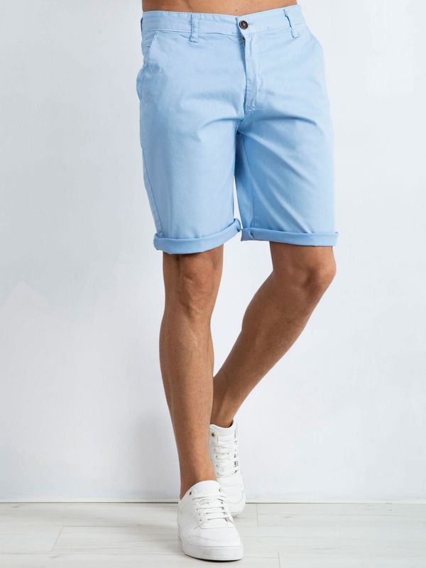 Fashionhunters Men's Shorts with Light Blue Stripes