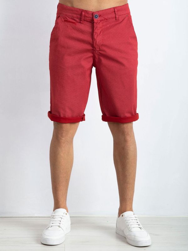 Fashionhunters Men's shorts with small burgundy prints