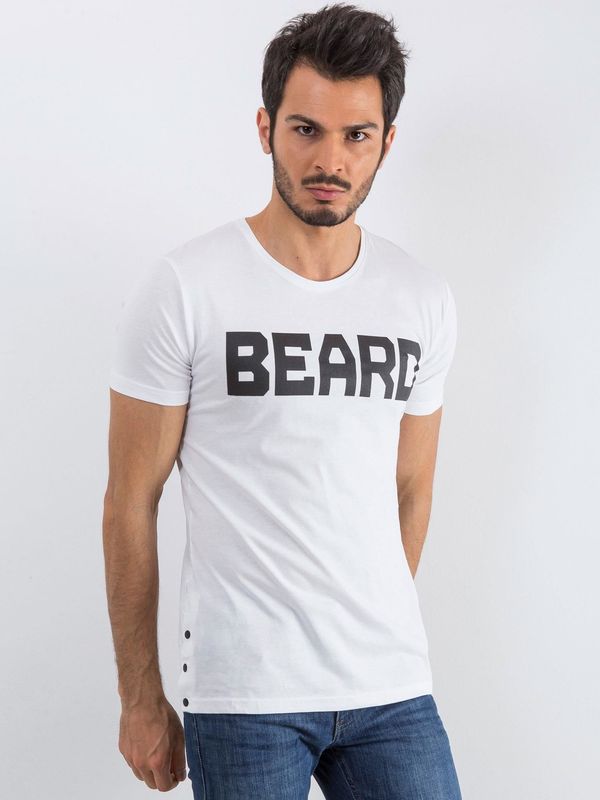 Fashionhunters Men's T-shirt White Beard