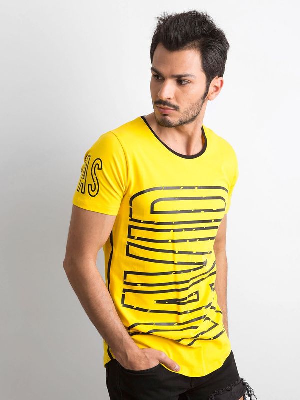 Fashionhunters Men's T-shirt with yellow print