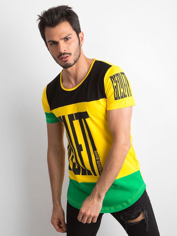Fashionhunters Męska czarno-żółta koszulka