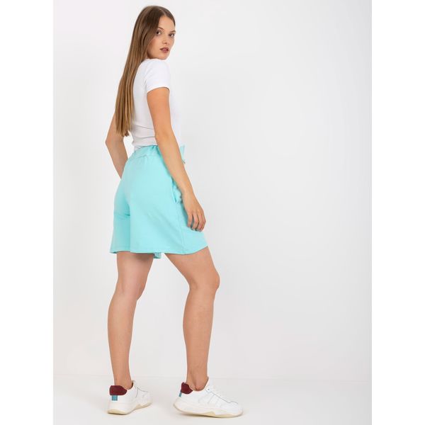 Fashionhunters Mint cotton casual shorts