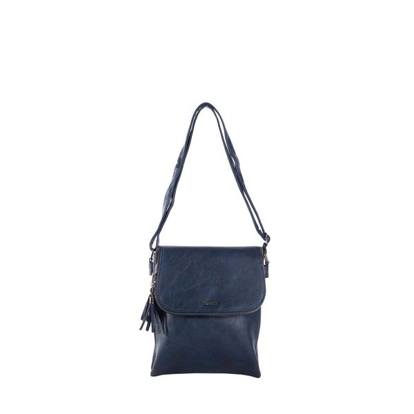Fashionhunters Navy blue rectangular messenger bag made of eco-leather