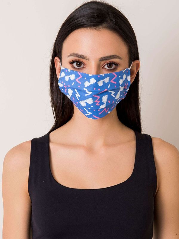 Fashionhunters Niebieska maska wielokrotnego rozkło: z kolorowymi wzorami