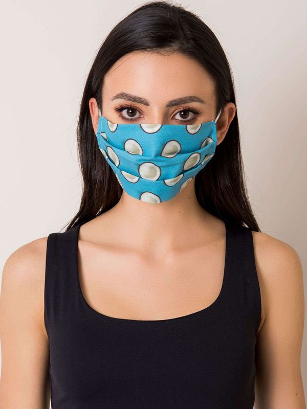 Fashionhunters Niebieska maska wielokrotnegoużytnia z nadrukiem