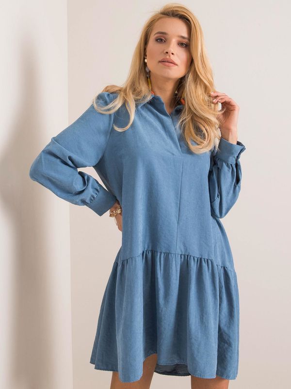 Fashionhunters Niebieska sukienka oversize