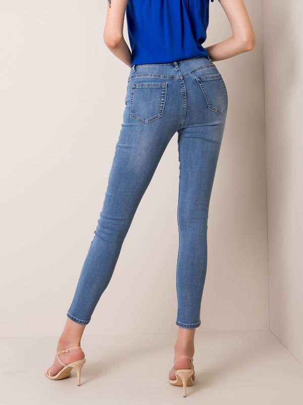 Fashionhunters Niebieskie damskie spodnie dżinsowe