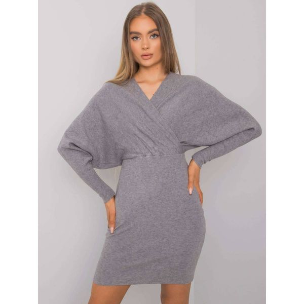 Fashionhunters OCH BELLA Gray knitted dress for women