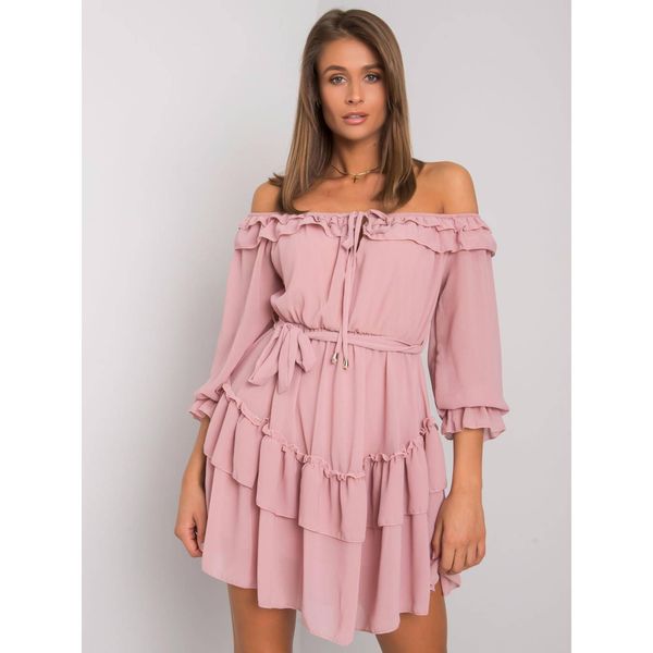 Fashionhunters OCH BELLA Pink spanish dress with ruffles