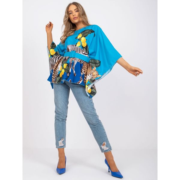 Fashionhunters One size blue blouse with a belt