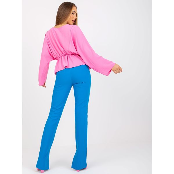 Fashionhunters One size pink blouse with wide Raquel sleeves