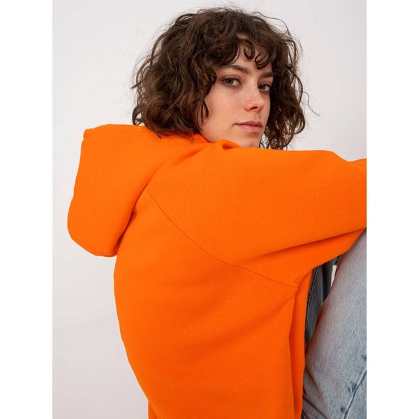 Fashionhunters Orange basic oversize sweatshirt