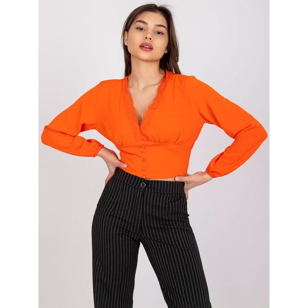 Fashionhunters Orange blouse with loose sleeves from Agathe