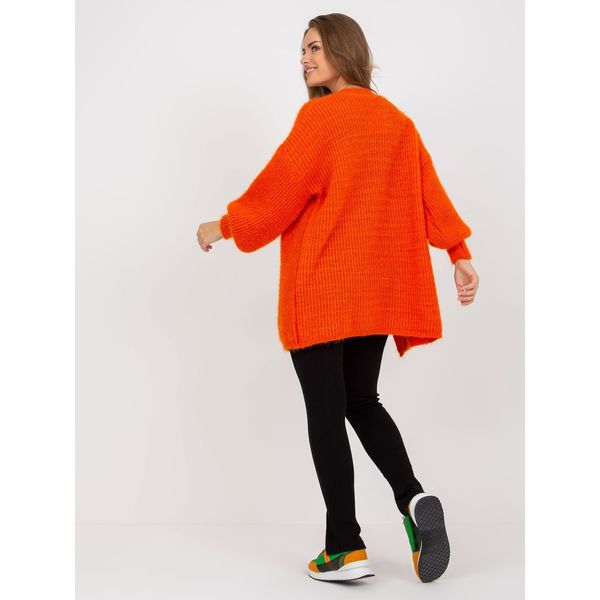 Fashionhunters Orange fluffy oversized cardigan OH BELLA