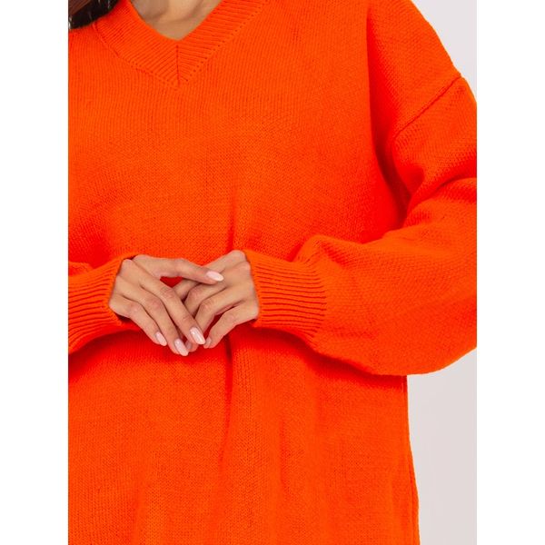 Fashionhunters Orange knitted oversize dress RUE PARIS