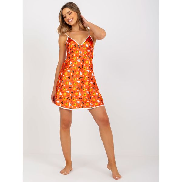 Fashionhunters Orange nightgown with a print
