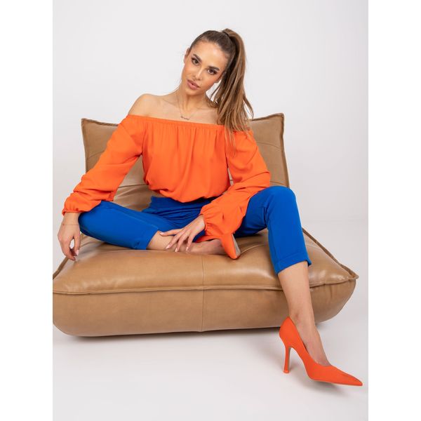 Fashionhunters Orange short blouse with bare shoulders from Nineli