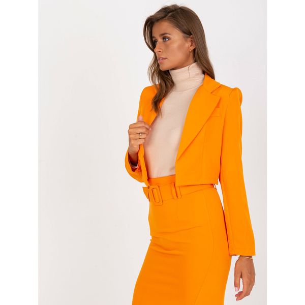 Fashionhunters Orange short jacket without fastening