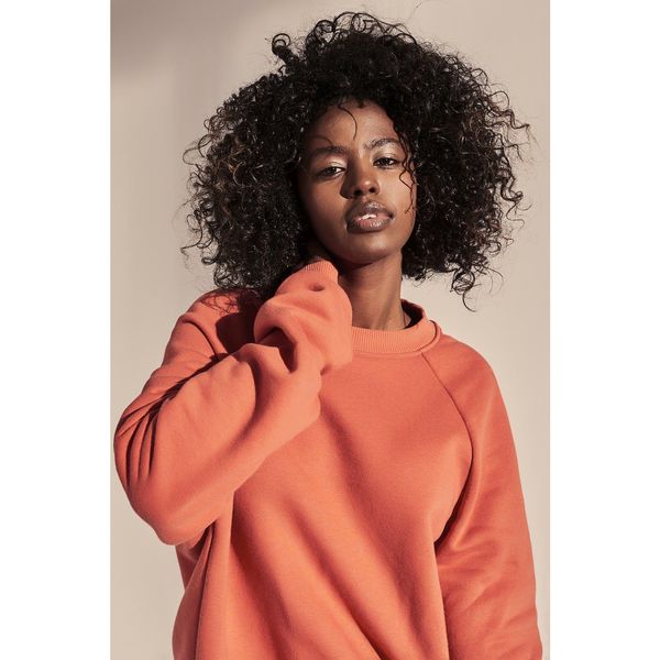 Fashionhunters Orange sweatshirt made of recycled Perim MOTHER EARTH material
