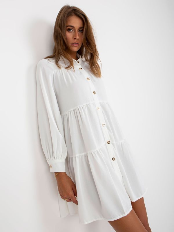 Fashionhunters Oversized white dress with frills