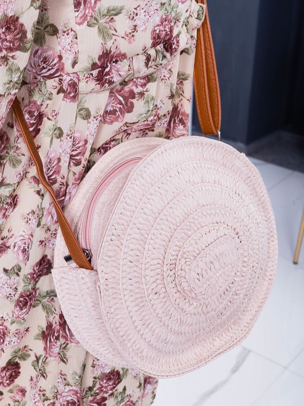 Fashionhunters Pastel pink knitted shoulder bag