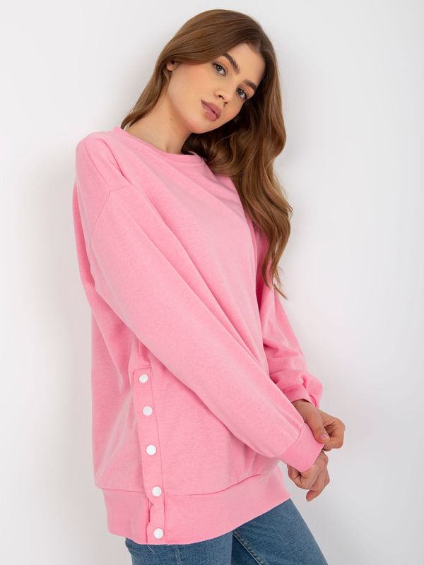 Fashionhunters Pink hoodie and snap studs