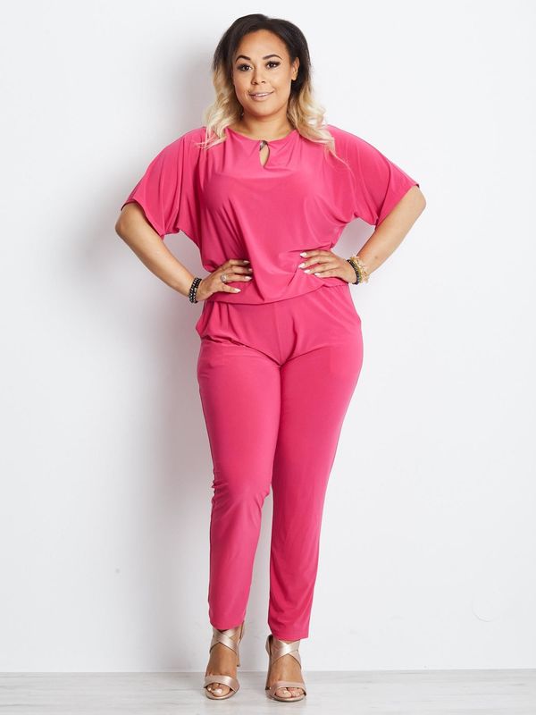 Fashionhunters Pink Overall Plus Size Reasonable