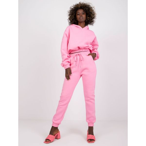 Fashionhunters Pink two-piece Auxerre tracksuit