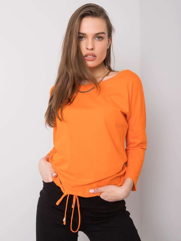 Fashionhunters Pomarańczowa bawełniana bluzka damska