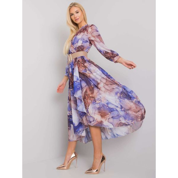 Fashionhunters Purple and brown dress with print