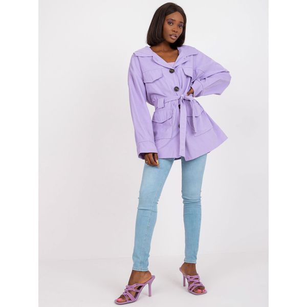 Fashionhunters Purple coat with pockets
