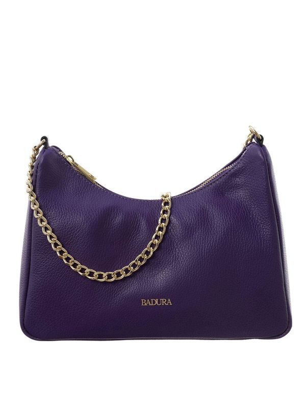 Fashionhunters Purple leather shoulder bag BADURA
