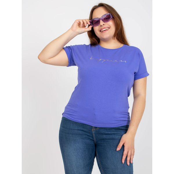 Fashionhunters Purple plus size t-shirt with text