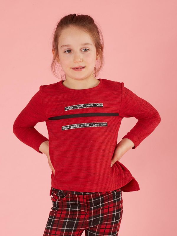 Fashionhunters Red diamond blouse for girls