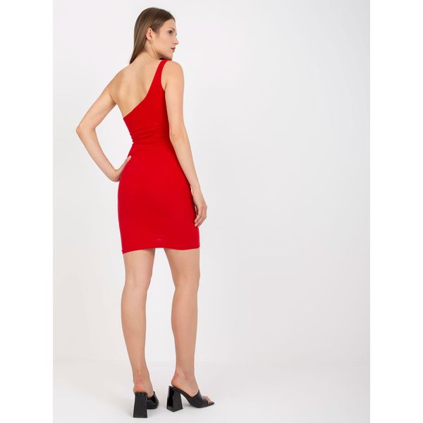 Fashionhunters Red fitted basic mini dress in stripes RUE PARIS