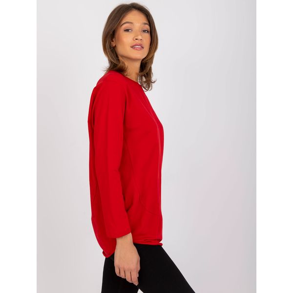 Fashionhunters Red, loose basic Renata blouse