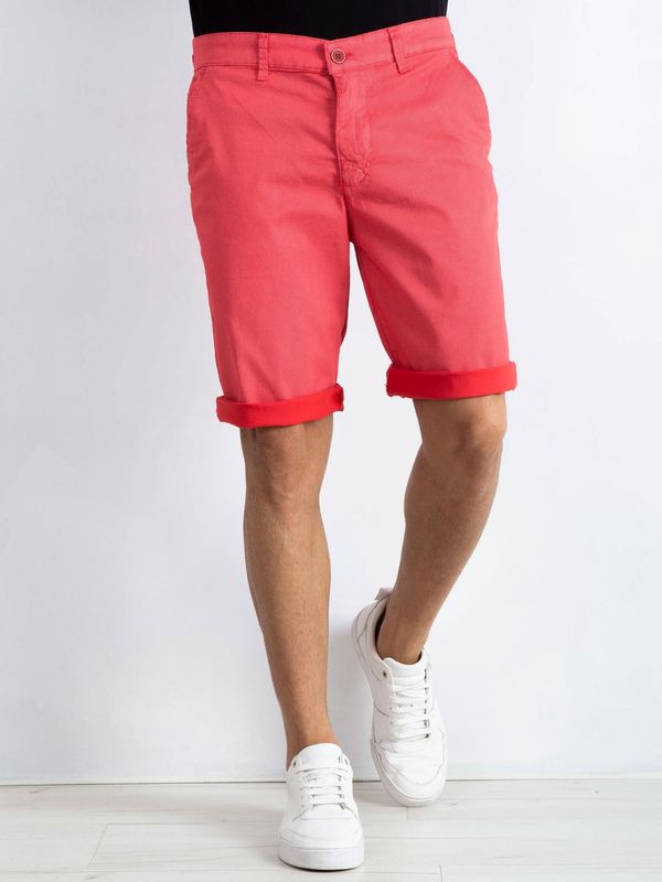 Fashionhunters Red men's shorts with a small pattern