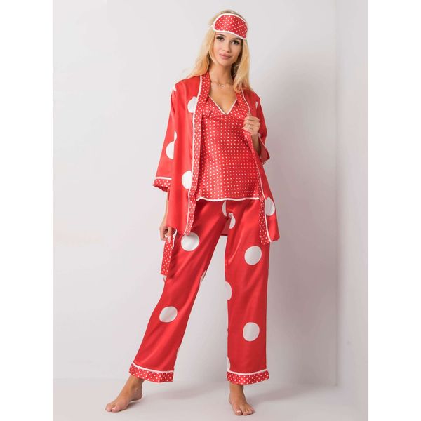 Fashionhunters Red night set with polka dots